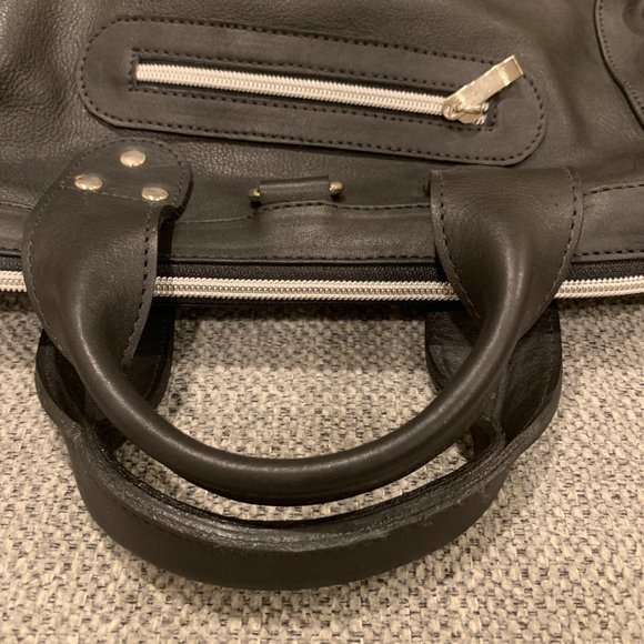 B. Makowsky Black Leather Convertible Backpack Tote main image 15